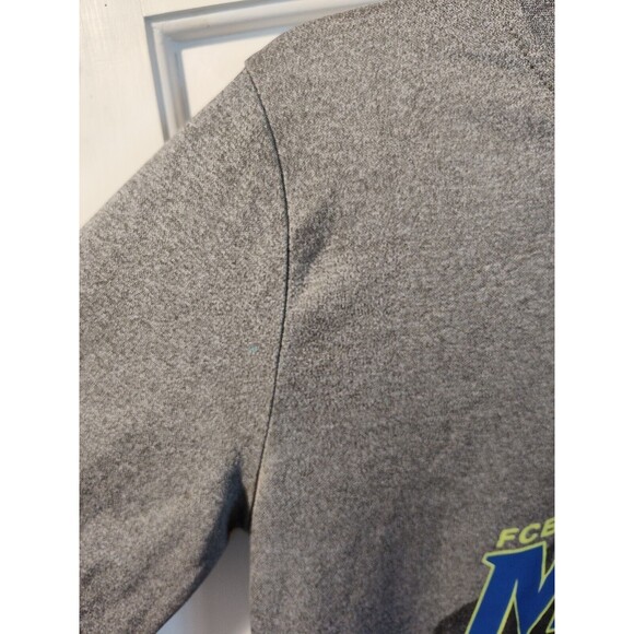 FCB Barcelona #10 Messi Hoodie Pullover Youth Size Large Gray Long Sleeve Sweat - Picture 12 of 16